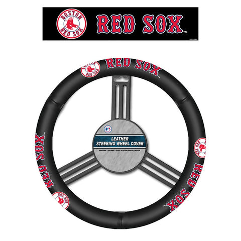 Boston Red Sox Leather Steering Wheel