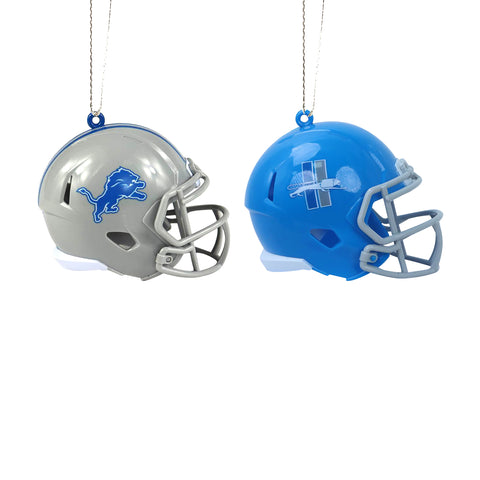 Detroit Lions 2 Pack Plastic Helmet Ornament
