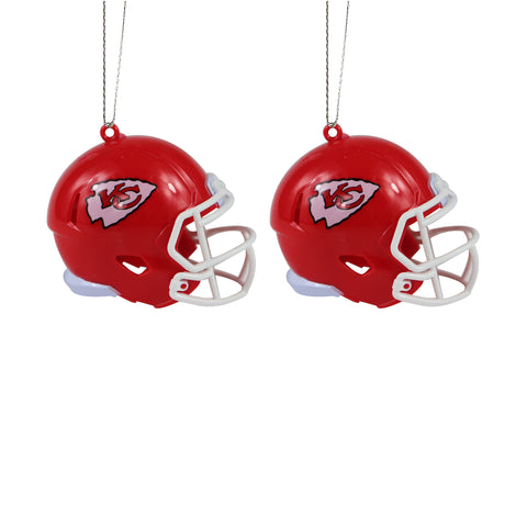 Kansas City Chiefs 2 Pack Plastic Helmet Ornament
