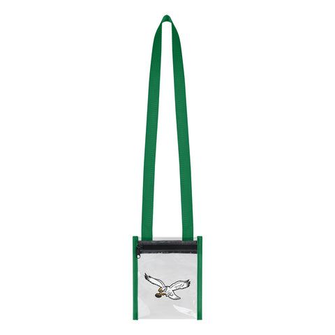 Philadelphia Eagles Retro Clear Crossbody Tote Bag - Kelly Green