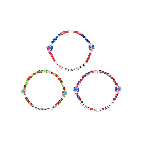 Philadelphia Phillies 3 Pack Team Friendship Bracelet - Womens