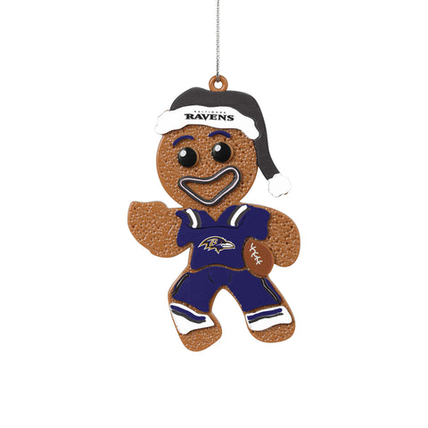 Baltimore Ravens Gingerbread Man in Uniform Ornament