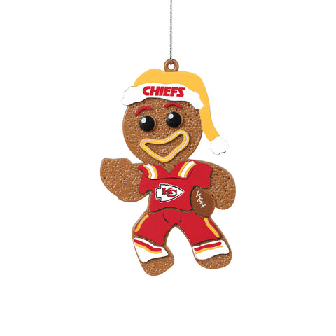Kansas City Chiefs Gingerbread Man in Uniform Ornament