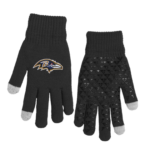 Baltimore Ravens Knit Gloves with Silicone Grippers