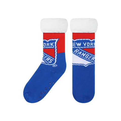 New York Rangers Colorblock Footy Slipper Socks