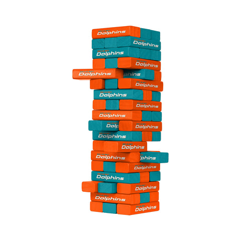 Miami Dolphins Jenga Stackable Blocks Game