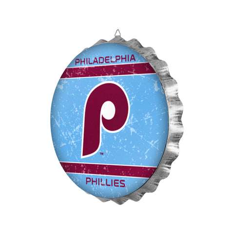 Philadelphia Phillies Retro Metal Distressed Bottle Cap Sign