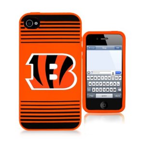 Cincinnati Bengals iPhone 4 Silicone Case with Striped Logo