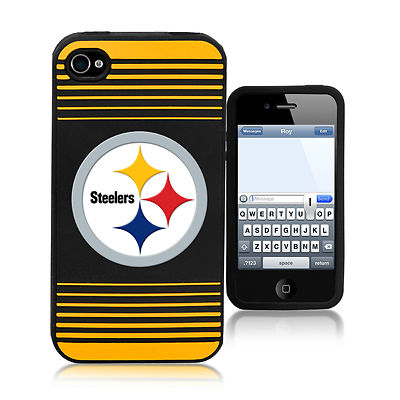 Pittsburgh Steelers iPhone 4 Silicone Case with Striped Logo