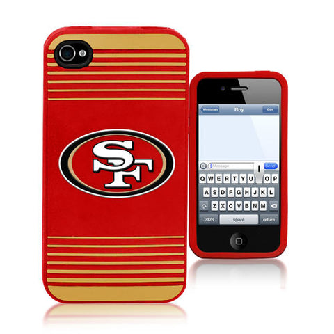 San Francisco 49ers iPhone 4 Silicone Case with Striped Logo