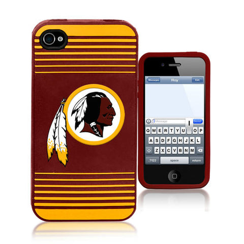 Washington Redskins iPhone 4 Silicone Case with Striped Logo