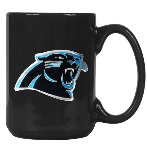 Carolina Panthers 15oz. Metal Emblem Logo Ceramic Mug