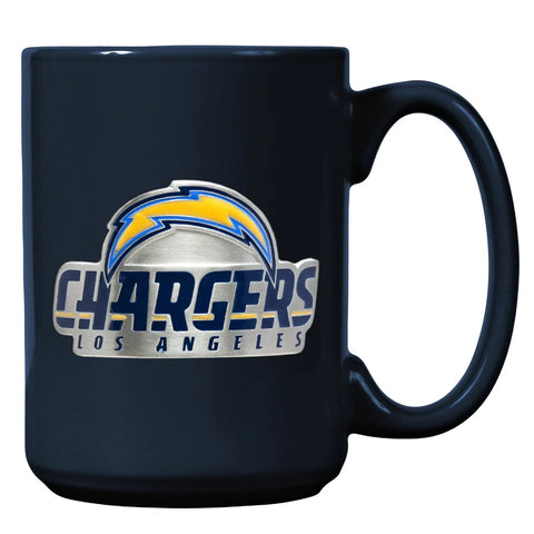 Los Angeles Chargers 15oz. Metal Emblem Logo Ceramic Mug