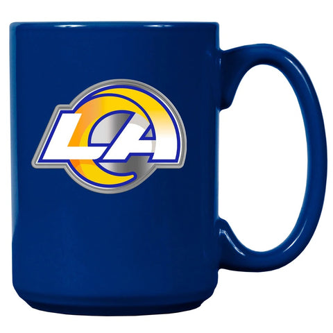 Los Angeles Rams 15oz. Metal Emblem Logo Ceramic Mug
