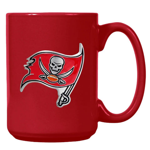 Tampa Bay Buccaneers 15oz. Metal Emblem Logo Ceramic Mug