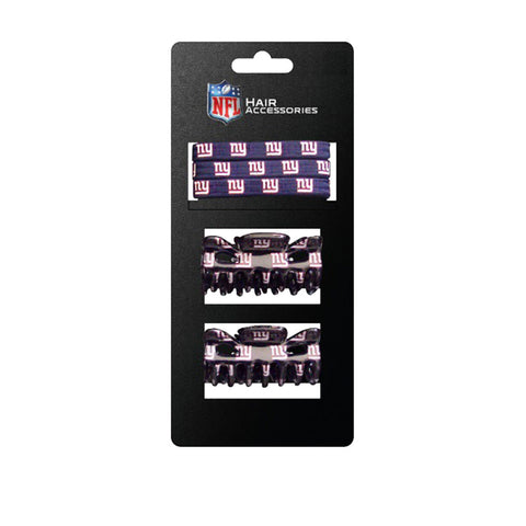 New York Giants Hair Clip & Hair Tie Set