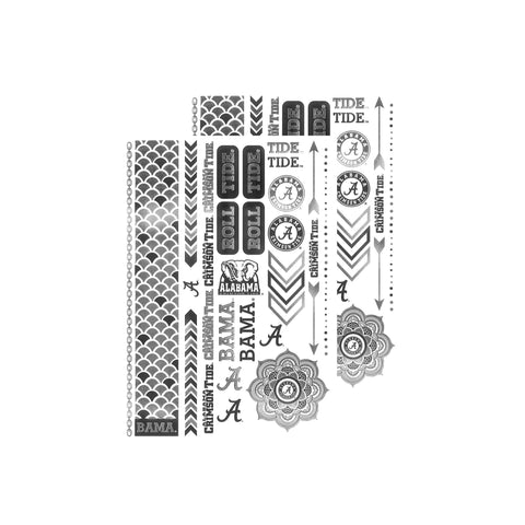 Alabama Crimson Tide Metallic Body Tattoos