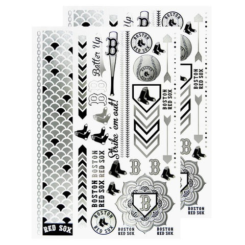 Boston Red Sox Metallic Body Tattoos