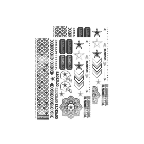 Dallas Cowboys Metallic Body Tattoos
