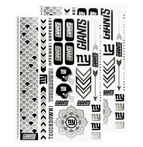 New York Giants Metallic Body Tattoos