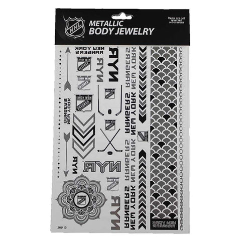 New York Rangers Metallic Body Tattoos