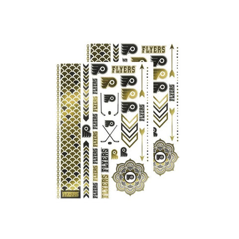 Philadelphia Flyers Metallic Body Tattoos