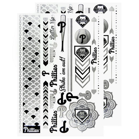 Philadelphia Phillies Metallic Body Tattoos
