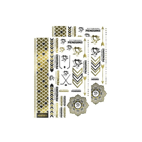 Pittsburgh Penguins Metallic Body Tattoos