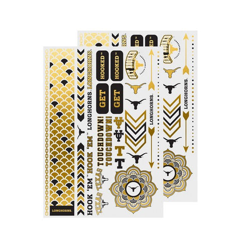 Texas Longhorns Metallic Body Tattoos