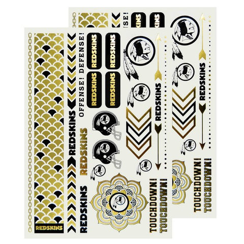 Washington Redskins Metallic Body Tattoos