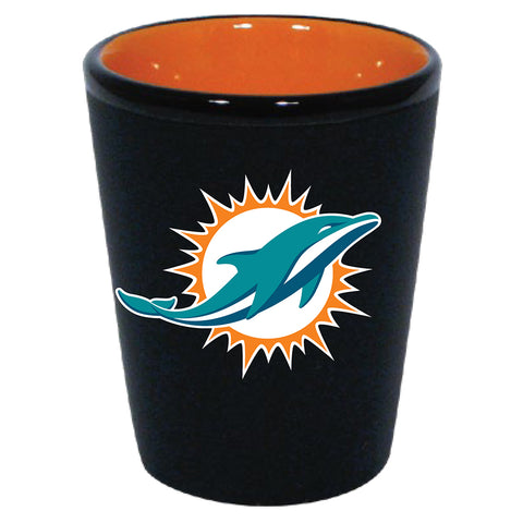 Miami Dolphins 2oz. Matte Black/Inner Color Shot