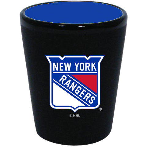 New York Rangers 2oz. Matte Black/Inner Color Shot