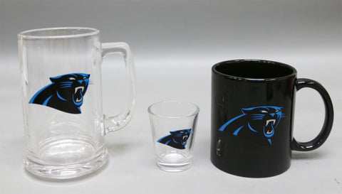 Carolina Panthers 3pc Drinkware Giftset - Black Mug