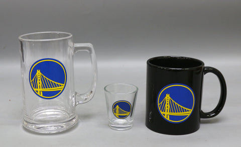 Golden State Warriors 3pc Drinkware Giftset - Black Mug