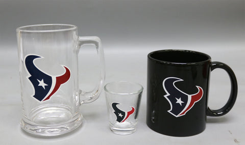 Houston Texans 3pc Drinkware Giftset - Black Mug