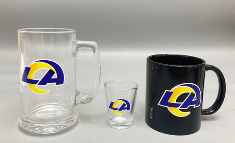 Los Angeles Rams 3pc Drinkware Giftset - Black Mug