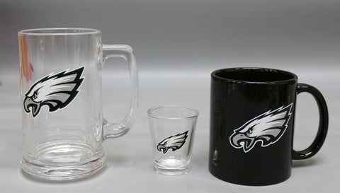 Philadelphia Eagles 3pc Drinkware Giftset - Black Mug