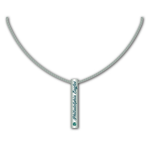 Philadelphia Eagles Silver Bar Necklace