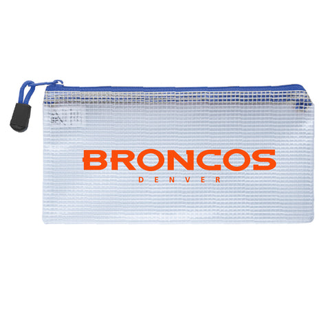 Denver Broncos Zippered Clear Pencil Bag