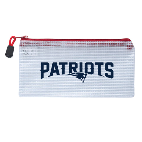 New England Patriots Zippered Clear Pencil Bag