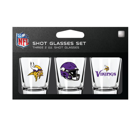 Minnesota Vikings 3pc Shot Glass Set