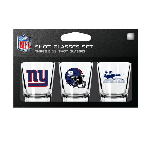 New York Giants 3pc Shot Glass Set