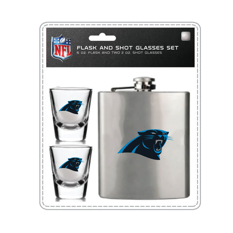 Carolina Panthers Flask & Shot Gift Set