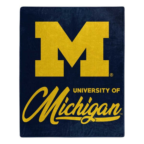 Michigan Wolverines 50" x 60" Signature Royal Plush Throw Blanket