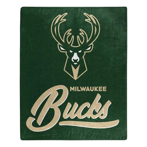 Milwaukee Bucks 50" x 60" Signature Royal Plush Throw Blanket