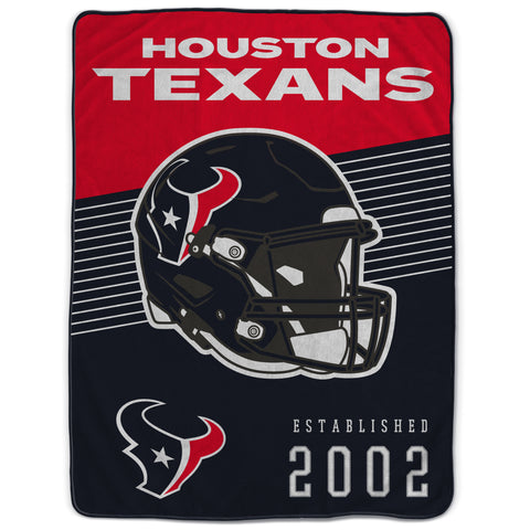 Houston Texans 60" x 80" Helmet/Hat Stripe Ultra Soft Plush Throw Blanket