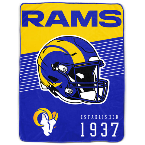 Los Angeles Rams 60" x 80" Helmet/Hat Stripe Ultra Soft Plush Throw Blanket