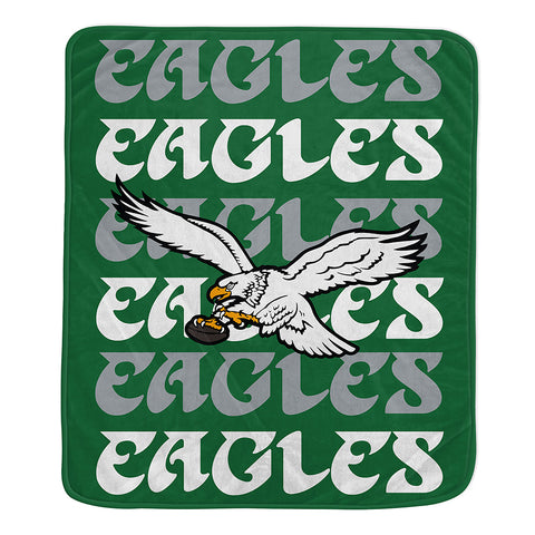 Philadelphia Eagles Retro 60" x 70" Repeat Refresh Premium Plush Throw Blanket