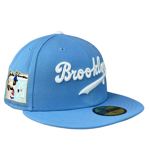 59FIFTY Brooklyn Dodgers Sky Blue/Green Jackie Robinson 75 Years Patch