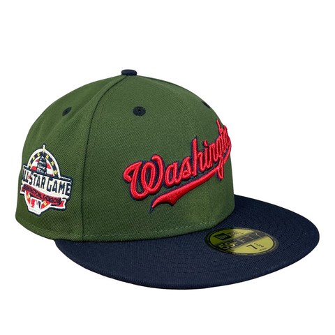 Washington Nationals Rifle Green/Navy with Gray UV 2018 ASG Sidepatch 5950 Fitted Hat